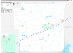 Bond County, IL Wall Map Premium Style 2024