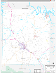 Boone County Wall Map Premium Style 2026