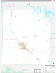 Boone County, AR Wall Map Premium Style 2024