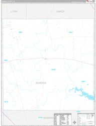 Borden County, TX Wall Map Premium Style 2024