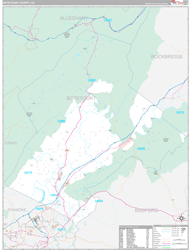 Botetourt County, VA Wall Map Premium Style 2024
