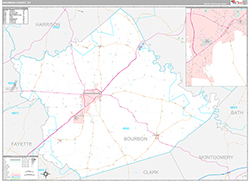 Bourbon County Wall Map Premium Style 2026