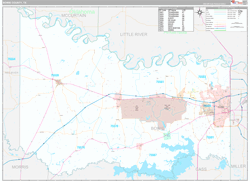 Bowie County, TX Wall Map Premium Style 2023