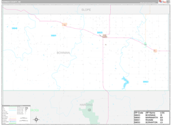 Bowman County, ND Wall Map Premium Style 2024