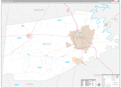 Boyle County, KY Wall Map Premium Style 2024