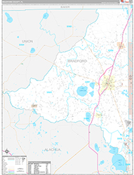 Bradford County, FL Wall Map Premium Style 2026