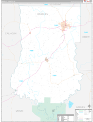 Bradley County, AR Wall Map Premium Style 2024