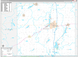Branch County Wall Map Premium Style 2026