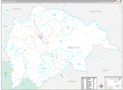 Breathitt County Wall Map Premium Style 2026