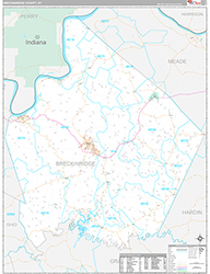 Breckinridge County Wall Map Premium Style 2026