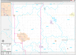 Bremer County, IA Wall Map Premium Style 2026