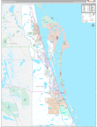 Brevard County, FL Wall Map Premium Style 2023