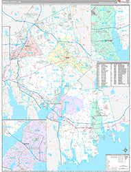 Bristol County Wall Map Premium Style 2026