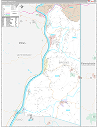 Brooke County Wall Map Premium Style 2026