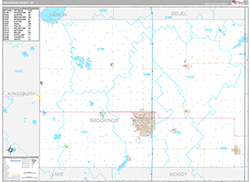 Brookings County Wall Map Premium Style 2026