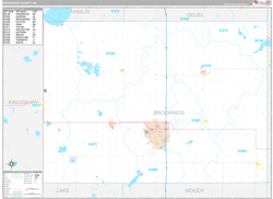 Brookings County, SD Wall Map Premium Style 2024