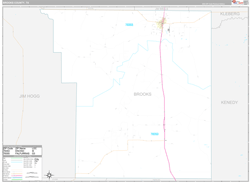 Brooks County, TX Wall Map Premium Style 2024