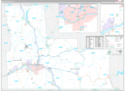 Broome County, NY Wall Map Premium Style 2024
