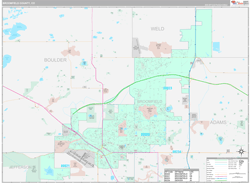Broomfield County, CO Wall Map Premium Style 2024