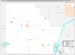 Brown County, IL Wall Map Premium Style 2024