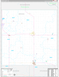 Brown County, KS Wall Map Premium Style 2024