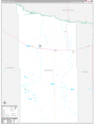 Brown County, NE Wall Map Premium Style 2023