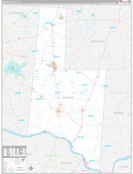 Brown County, OH Wall Map Premium Style 2024
