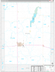 Brown County, SD Wall Map Premium Style 2024