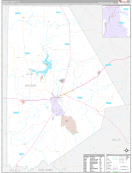 Brown County, TX Wall Map Premium Style 2024