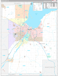 Brown County, WI Wall Map Premium Style 2024