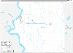 Brule County Wall Map Premium Style 2026