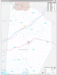 Brunswick County, VA Wall Map Premium Style 2024