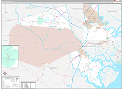 Bryan County Wall Map Premium Style 2026