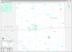 Buchanan County, IA Wall Map Premium Style 2024
