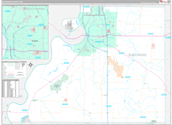 Buchanan County, MO Wall Map Premium Style 2024