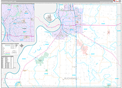 Buchanan County, MO Wall Map Premium Style 2026