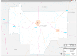 Bullock County, AL Wall Map Premium Style 2024