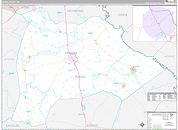 Burke County Wall Map Premium Style 2026