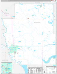 Burleigh County, ND Wall Map Premium Style 2023