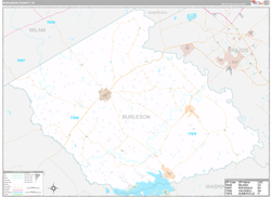Burleson County, TX Wall Map Premium Style 2024