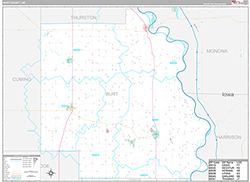 Burt County Wall Map Premium Style 2026