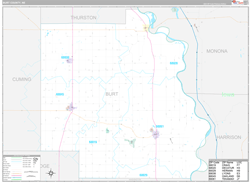 Burt County, NE Wall Map Premium Style 2023