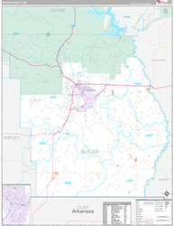 Butler County Wall Map Premium Style 2026