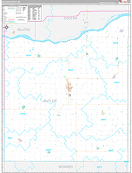 Butler County Wall Map Premium Style 2026