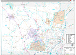 Butler County Wall Map Premium Style 2026