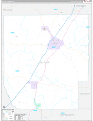Butler County, AL Wall Map Premium Style 2024