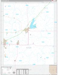 Butler County, KS Wall Map Premium Style 2024