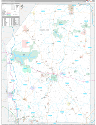 Butler County, PA Wall Map Premium Style 2024