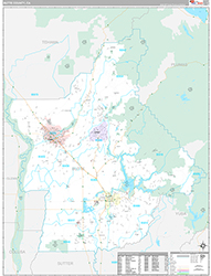 Butte County, CA Wall Map Premium Style 2026