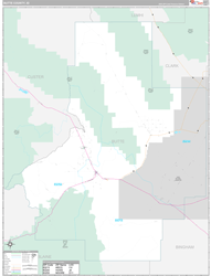 Butte County, ID Wall Map Premium Style 2024